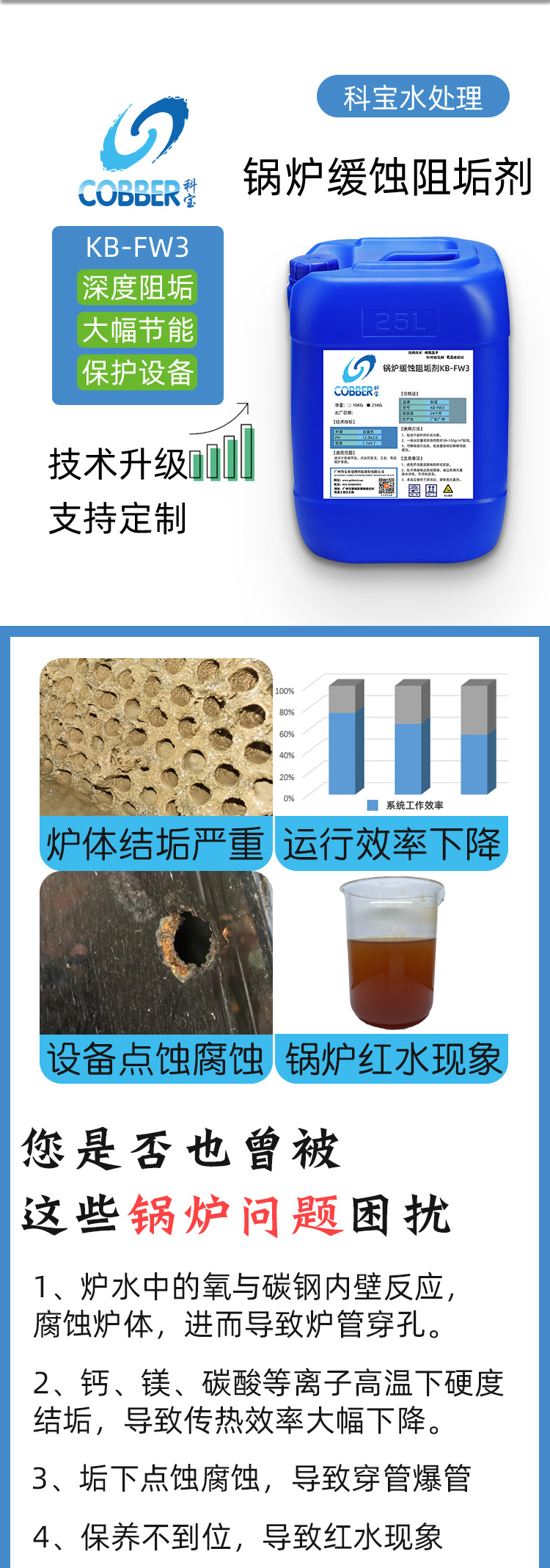 锅炉缓蚀阻垢剂FW3